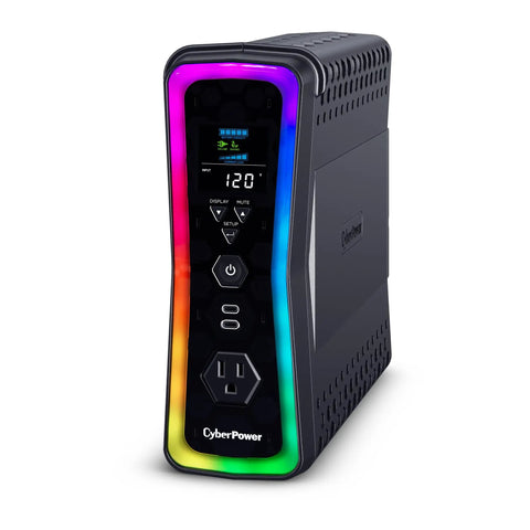GX150C2 Gaming UPS Battery Backup And Surge Protector With RGB Lighting, 1500VA 1000W, 13 Outlets, USB-C Charging, Sine Wave Output, UL Certified
