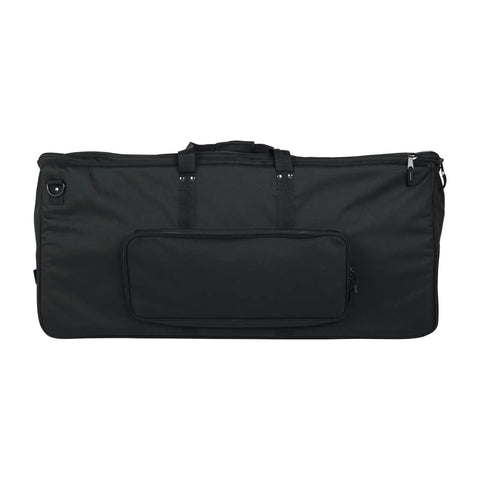 Front view of Protechtor Series Electronic Drum Kit Bag with Wheels and Tow Handle, black, 36x16x16 inch case, side pocket visible