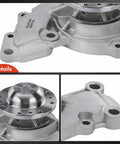 Engine Water Pump Replacement 3.8L GM V6 Vehicles Including Camaro Impala Lumina Monte Carlo Firebird Buick LaCrosse LeSabre Riviera Lucerne Park Avenue Regal Allure Your Go To Replacement with aluminum housing and steel impeller close-up view.