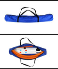 Blue carrying case with Adjustable Dog Agility Hoop Jump Set With 22 Inch Circle Hoop And Height Adjustable Frame For Backyard Training Easy Setup Durable Obstacle Course For Exercise Fun And Safe Family Pet Play inside.