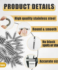 Front view: 50 pcs stainless steel extension springs with hook ends, 1/4 in by 1-1/2 in, Amazon BISS