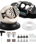 Top Tier Heavy Duty Three Inch Ball Vise For Jewelry Making And Engraving Setting Tool Featuring Precision Coaxial Jaws Built Like A Tank From Chrome Steel with accessories.