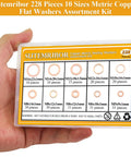 Copper Washers Kit 228-Piece Set Must-Have 10 Sizes M5 M6 M8 M10 in transparent box display