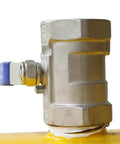 Close-up of valve component on Workhorse Industrial Ball Mill Grinding Machine 220V For Wet Powder Milling, 110Lb Capacity.