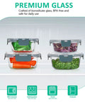 24 Piece Glass Food Storage Set With Airtight Lids BPA Free Freezer Microwave And Oven Safe Includes 12 Glass Containers And 12 Lids