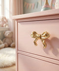 Top Shelf Vintage Bowknot Cabinet Knobs And Metal Drawer Pulls For Furniture Hardware Decorative Rustic Handles on pink dresser.