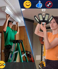 Man installing 240W LED Garage Light 2 Pack with 8 Deformable Panels, 24000 Lumens Daylight 6500K Ceiling Light.