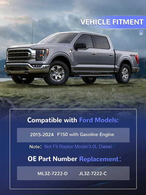 Badass Heavy Duty Manganese Steel Engine Splash Shield Guard for 2015-2024 Ford F150 shown on pickup truck.