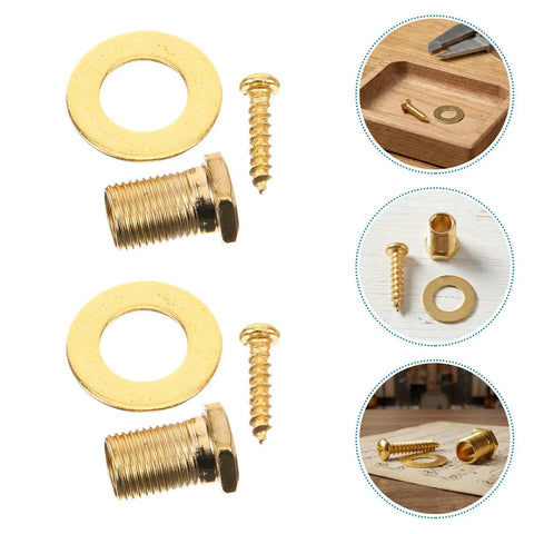 Premium 12 Set Gold Guitar Tuning Hardware Kit With Hex Nuts Washers And Screws, durable brass alloy parts for guitar maintenance.