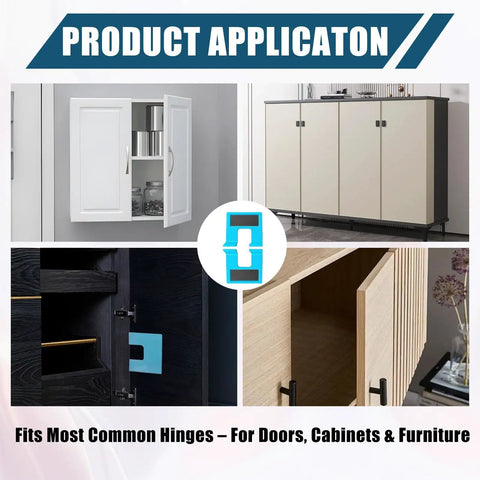 Image showing applications of the Self Clamping Hinge Jig for No Drill Door Installation With Magnetic Lock and Precision Mortise Template.