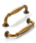 10 Pack Antique Brass Cabinet Pulls 3 Inch Center To Center Vintage Solid Hardware For Cupboards and Dressers