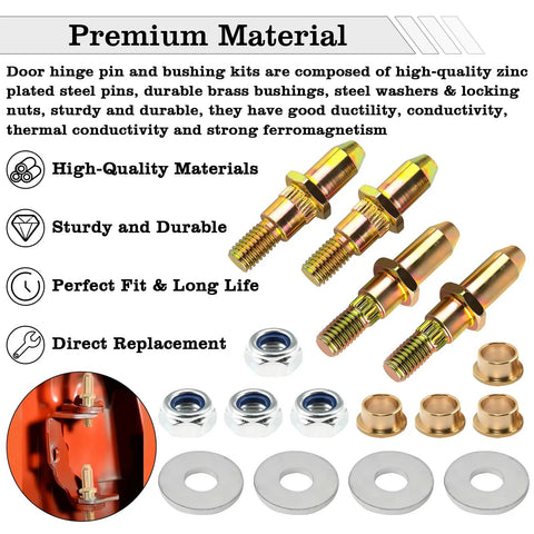 Door Hinge Pin And Bushing Repair Kit For 1999 Through 2007 Chevy Avalanche Silverado Suburban Tahoe GMC Sierra Yukon Escalade