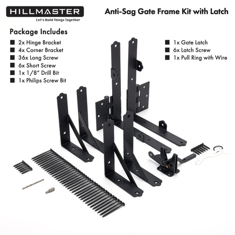 Anti Sag Gate Frame Kit With Heavy Duty Adjustable Gate Hardware And Gate Latch For Wooden Fences Driveway Gates Shed Doors