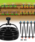 55Ft Quick Connect Drip Irrigation Kit For Lawn, Garden, And Greenhouse Easy Plug And Play Watering System With 1/4 Inch Tubing