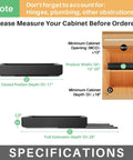 Knockout Heavy Duty Pull Out Cabinet Organizer With Dang Easy Setup And Tough Nano Adhesive For Smooth Glide dimensions and specifications image.