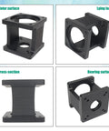 Horizontal Servo Motor Mount Bracket for 80 Servo Type Motors Aluminum Alloy 6063 heavy duty accessory with four views.