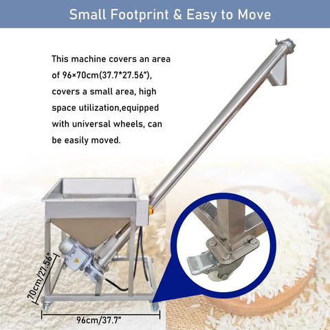 Heavy Duty Screw Conveyor Machine With Spiral Feeder And Bucket Conveyor Inclined Type For Powder Materials, mobile design
