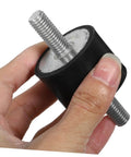 Four Pack Vibration Isolator Mounts For Fitness Equipment Anti Vibration Shock Absorption Easy Install For Quieter Operation And Stable Home Gym Gear Durable black rubber mount with threaded bolt held in hand