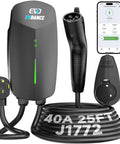 Level 2 EV Charger For Home Use 40 Amp Fast Charging 9.6kW 240V With NEMA 14-50 Plug J1772 Connector 25Ft Cable WiFi Smart App Indoor Outdoor