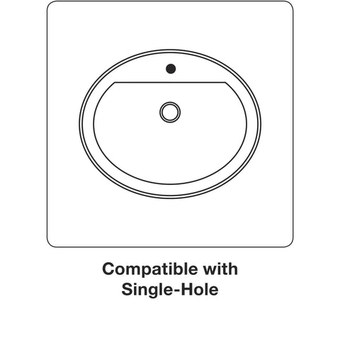 Diagram of Bryant Oval Self Rimming Bathroom Sink With Single Hole Faucet Drilling Black Finish Twenty By Sixteen Point Five Inches