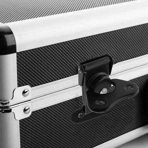 No Nonsense Boss Grade Black Spring Loaded Butterfly Twist Latch and Keeper Four Pack on toolbox for secure setup.