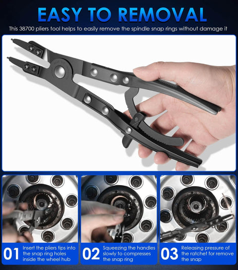Upgraded Spindle Snap Ring Pliers For Ford Super Duty 2007 And Newer Heavy Duty Internal External Snap Ring Tools, side view