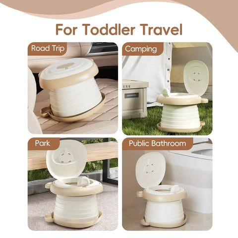 Road Trip Ready Foldable Toddler Potty Seat Portable Kids Travel Toilet On The Go Camping Restroom Alternative With Absorbent Liners For Sweet Park Adventures