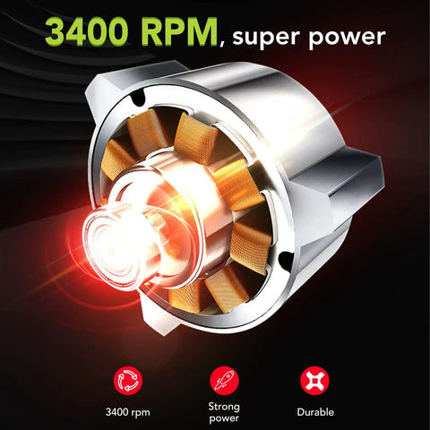 Close-up of powerful 3400 RPM motor for Corded Electric Lawn Mower 12 Amp Grass Cutter With Dethatcher 13 Inch Cutting Deck