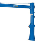 Straight Up Pro Grade Transportable Multi Station Jib Crane With Six Inch High I Beam Four Inch Flange Manual Hand Brake side view
