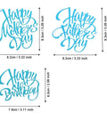3 Piece Metal Die Cut Set For Card Making And Paper Crafts with Happy Mother's, Father's, and Birthday Day templates
