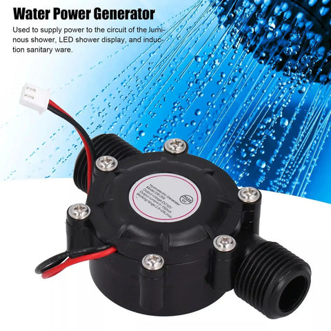 Micro Hydro Generator Shower Head With Water Turbine 20VAC Output Temperature Sensor for camping and home use