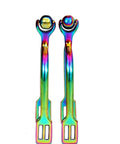 Roller Ball Horse Spurs With Dope Multi Color Stainless Steel Rainbow Finish For English Riding