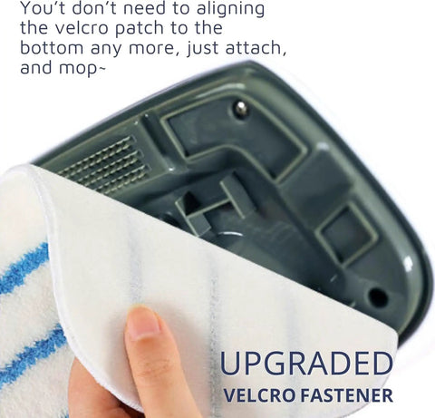 Hand attaching 8 Pack Steam Mop Pads For ThermaPro 10-In-1 with upgraded Velcro fastener for secure fit and easy cleaning