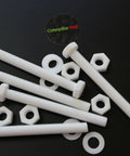 Top Shelf Natural PTFE Hex Head Bolts M10 X 100mm Screw Set with white nuts and washers for easy assembly.