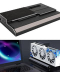 Badass External Gpu Dock Packs Ridiculous Usb4 And Rj45 Ethernet With M2 Nvme Slot For Gaming Laptops Nucs And Consoles Aluminum Housing Pcie X16 Mounts 40Gbps Throughput with sleek design and cooling fans.