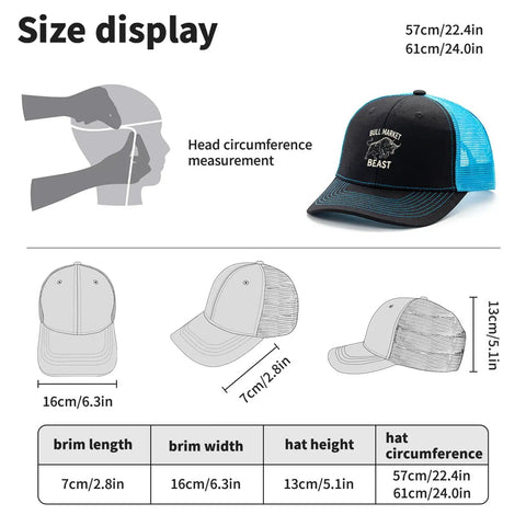 Low Profile Unstructured Athletic Trucker Cap With Adjustable Buckle Six Vent Eyelets One Size Fits Most Unisex Sports Hat size display