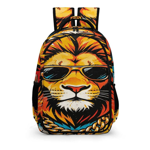 Hip Hop Leo Printed Unisex Backpack With Large Capacity For Daily Use Durable Polyester Daypack With Breathable Fabric Sturdy Zippers