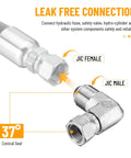 5 Pack 90 Degree JIC 37 Degree Hydraulic Elbow Fittings Half Inch JIC Male X Half Inch JIC Female With Beefed-Up Protection Cover Swivel Crimp
