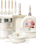 Nonstick Ceramic Pots And Pans Set With Detachable Handles, 25-Piece Stackable Cookware For RV And Small Kitchens