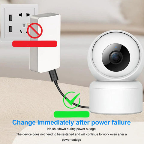 Top Tier Portable Ups Adapter With 1200mAh Emergency Backup For Router Camera Modem 2A Usb Output Flame Retardant Shell connected to a camera.
