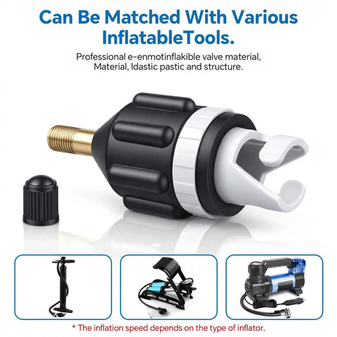 Inflatable Boat and Stand Up Paddle Board Pump Adapter Duo for Fast Inflation and Deflation Leak Proof SUP Kayak Valve Adapters