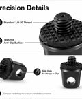 Two Pack 1/4-20 Camera Neck Strap Screws With Rubber Padded Eye Bolts showing standard thread and anti-slip surface.
