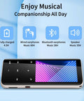 96GB MP3 Player With Bluetooth Five Point Two On The Go Portable Music Player showing battery and playback time on screen