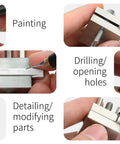 Stainless Steel Precision Mini Vise Grip 0.88inch To 0.22inch For Tiny Models And Fixed Parts, A Handy Tool For Detailing, Sanding Surfaces, Drilling Holes, Scribing Panel Lines, Painting Prep, And Fine Craft Work. holding model parts for painting, sanding, drilling, and scribing