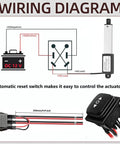 Wiring diagram for 12V Mini Linear Actuator With 4 Inch Stroke, 60N Load, Speed 15mm Per Second, IP54 Waterproof, Low Noise 50dB