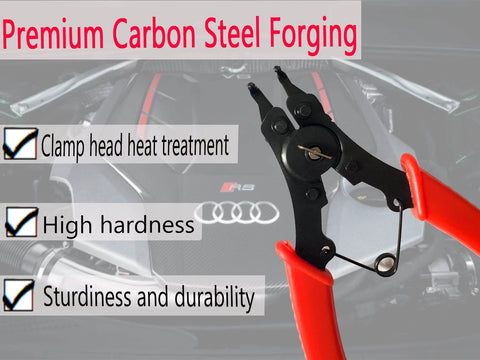 4 In 1 Snap Ring Pliers Set With 3 Interchangeable Jaw Heads Pro Grade And Heavy Duty Angled for Auto Engine Repair