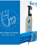 J Hook Batwing 3/4 Inch 25 Pack for Low Voltage Cable Runs including Cat5e Fiber Optic, shown with built-in cable tie points