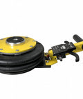 Heavy Duty 2 Ton 2 Stage Air Powered Bladder Jack For Slick Precision Lifting And Safe Load Control In Auto Body Shops with yellow and black design.