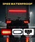 6 Inch Red Oval LED Trailer Tail Lights 24 LED Chips Waterproof Sealed Stop Turn Tail Light DOT SAE Certified mounted on truck