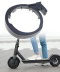 Electric Scooter Guard Rings Front Tube Replacement Kit shown with folding scooter and alloy black ring detail
